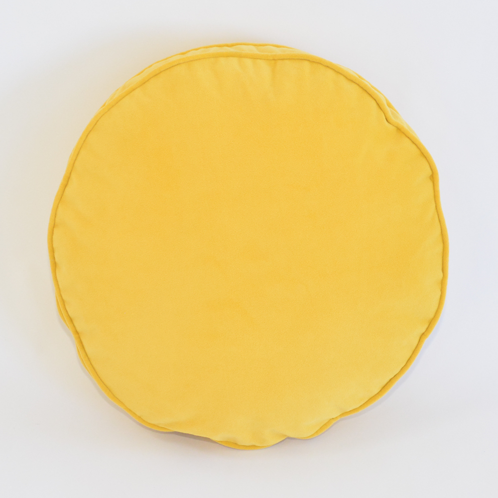 lemon velvet round pillow