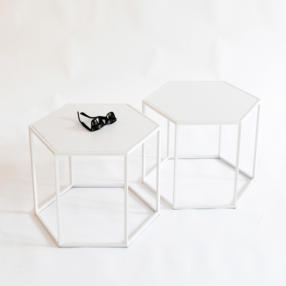 hex side table