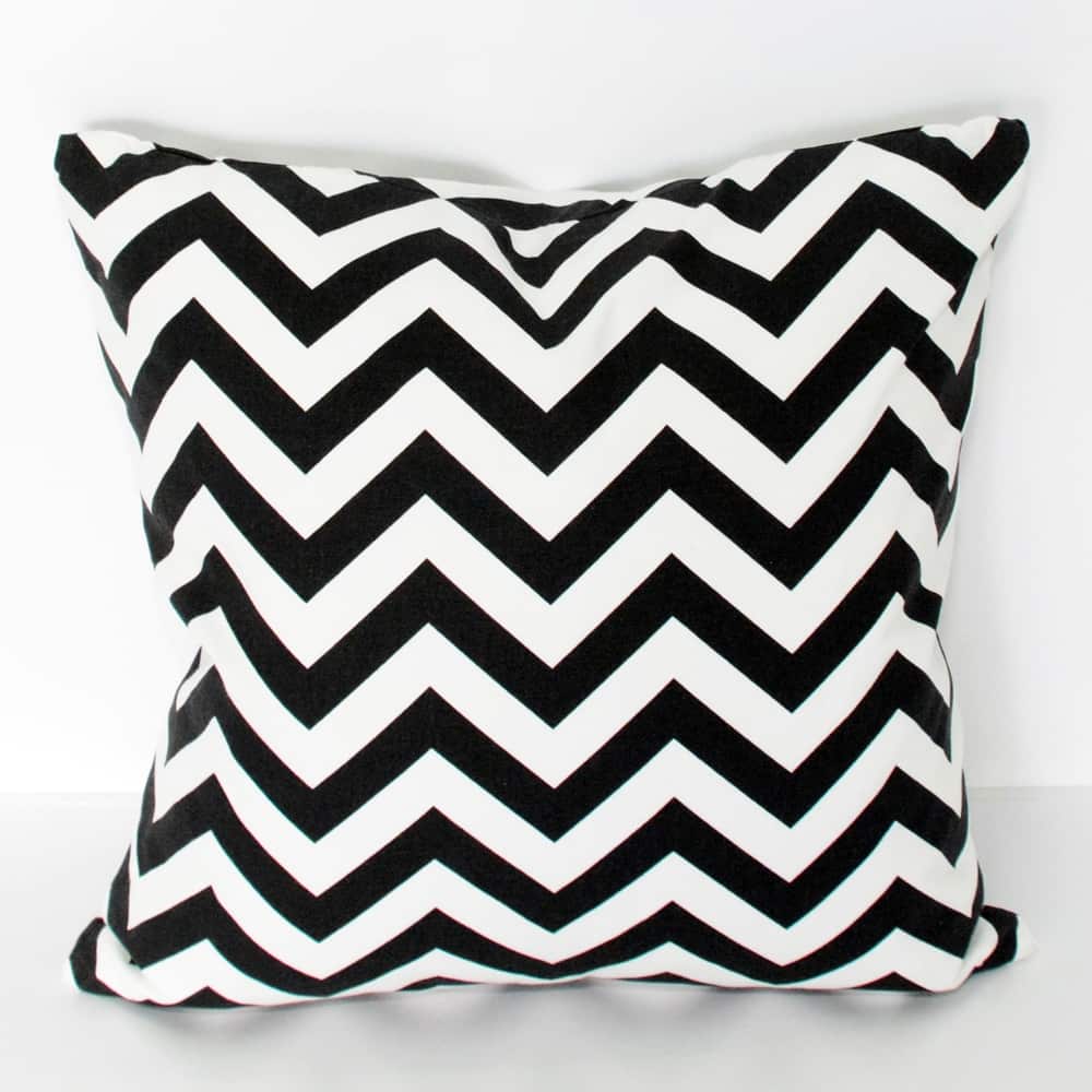 chevron black & white pillow