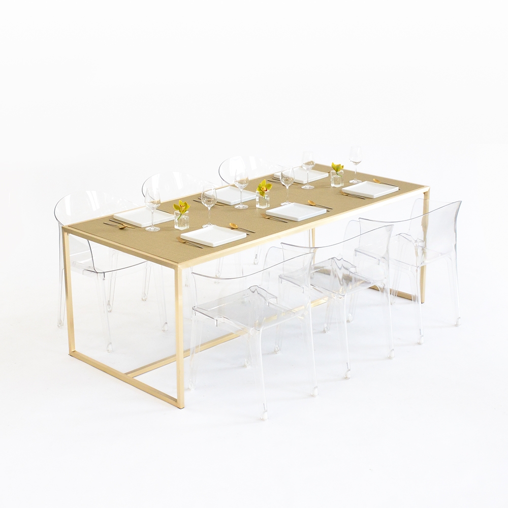 maxwell dining table - chilewich new gold