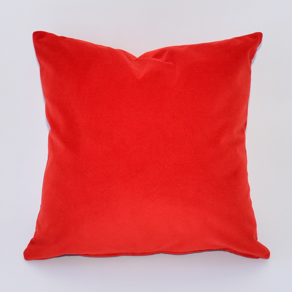 vermillion velvet pillow