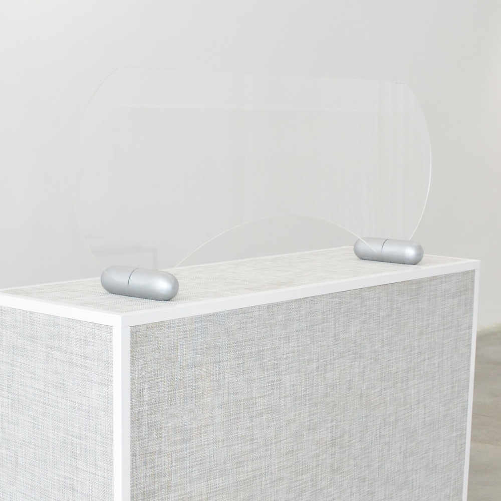 clear bell shield - ovale feet silver