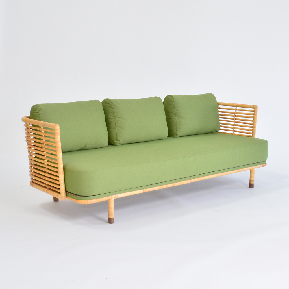 cane sofa cilantro