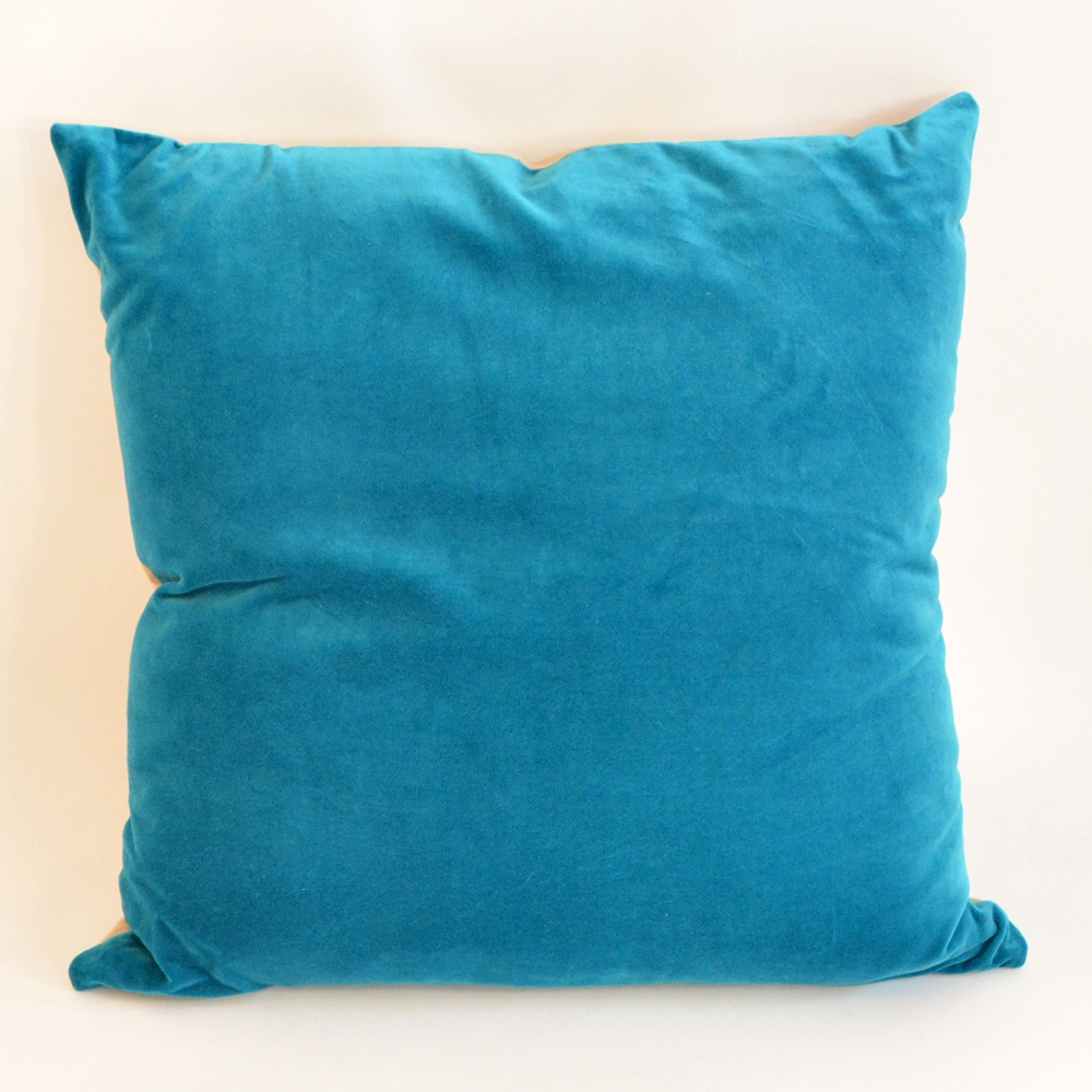 turq velvet pillow