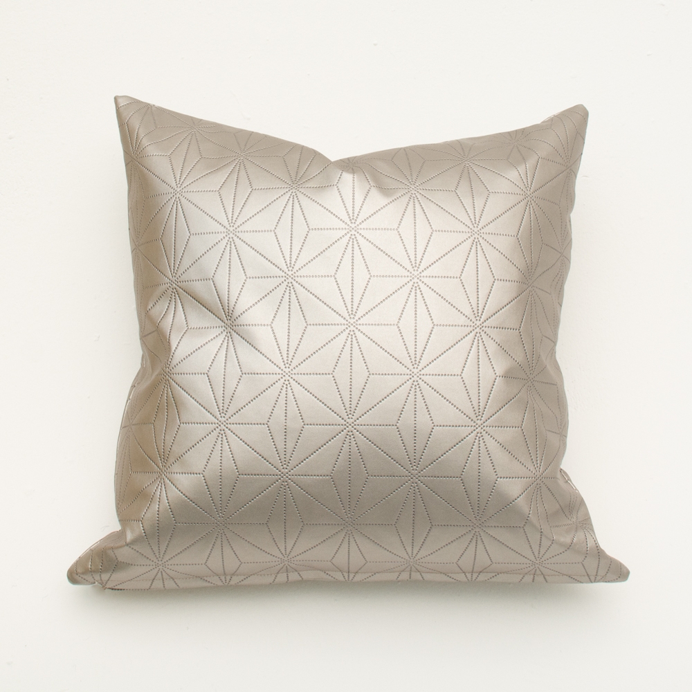 etched silver pillow