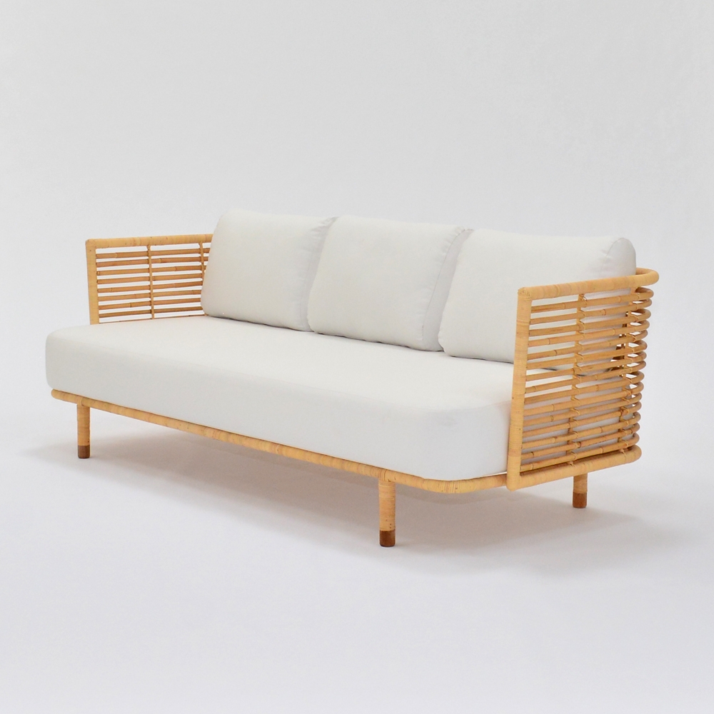 cane sofa white