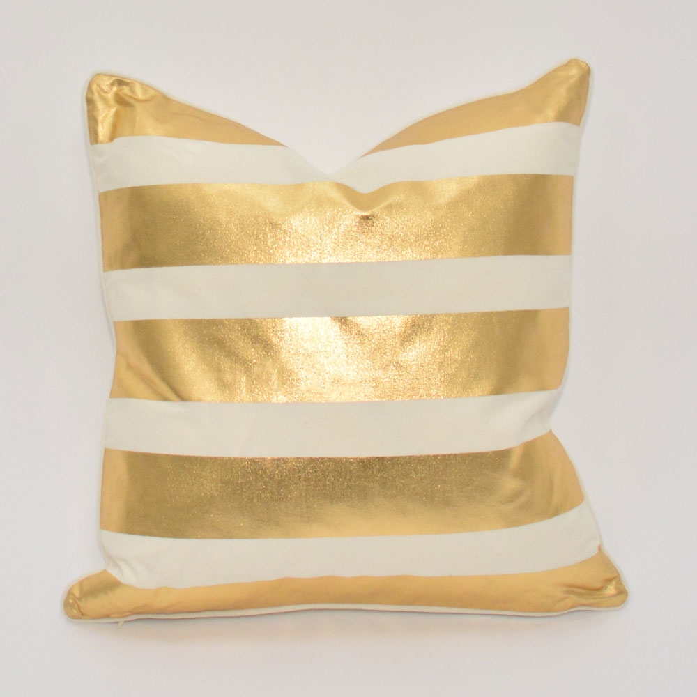 gold stripe pillow