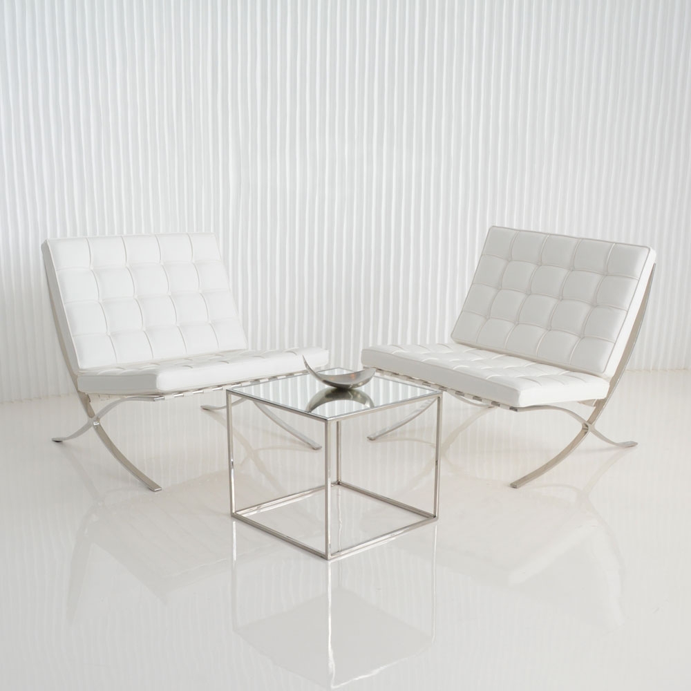 barcelona chair white | Seating product New York | Furniture Rentals for Special Events - Taylor Inc.