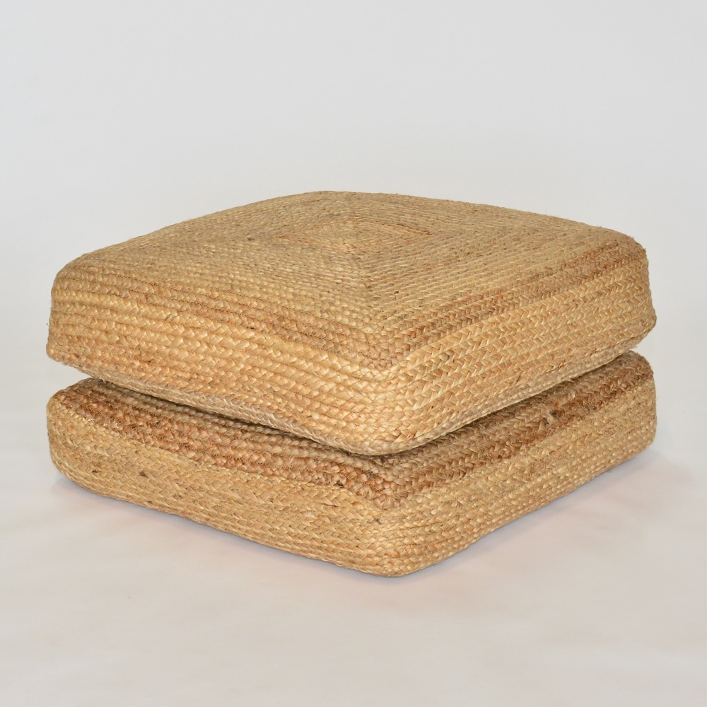 Jute Floor Cushion, 26 x 26 - Revival™