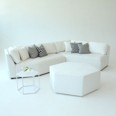 Additional image for hex ottoman white