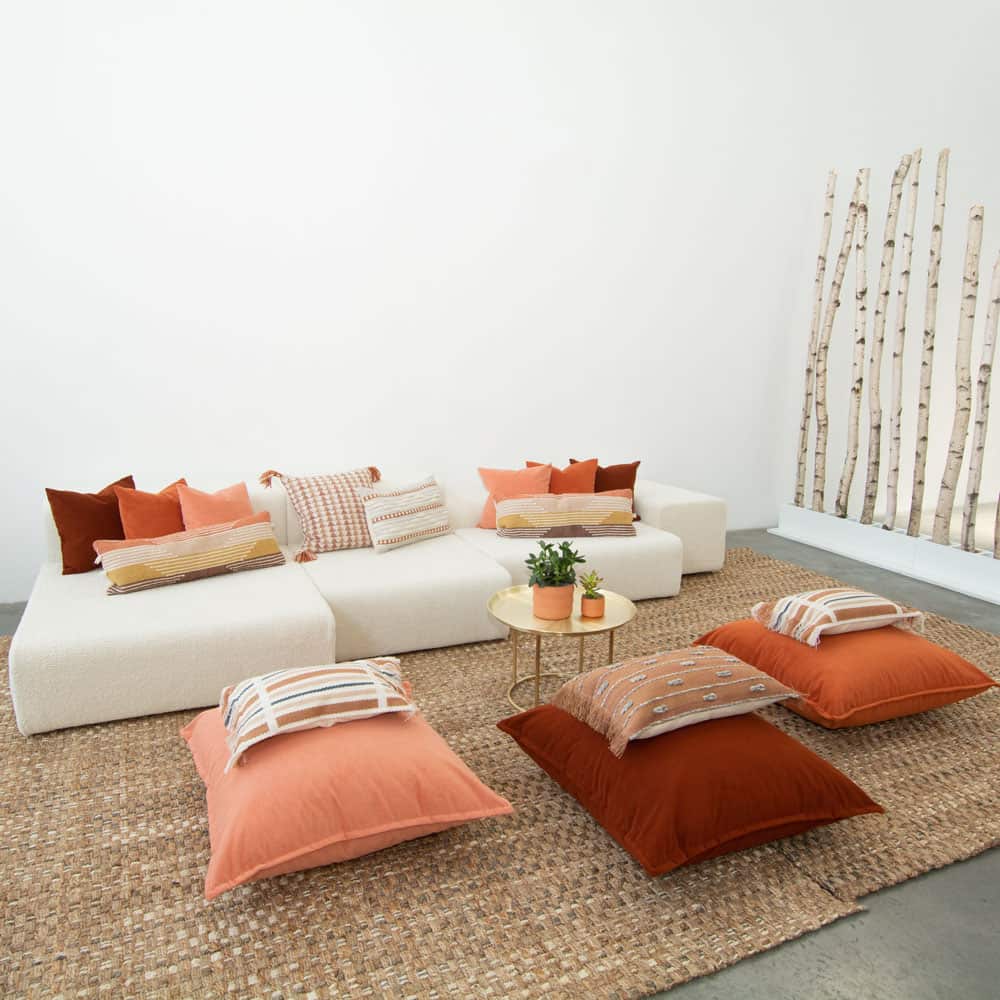 burnt orange pillow Pillows product in New York Furniture Rentals for Special Events Taylor Creative Inc