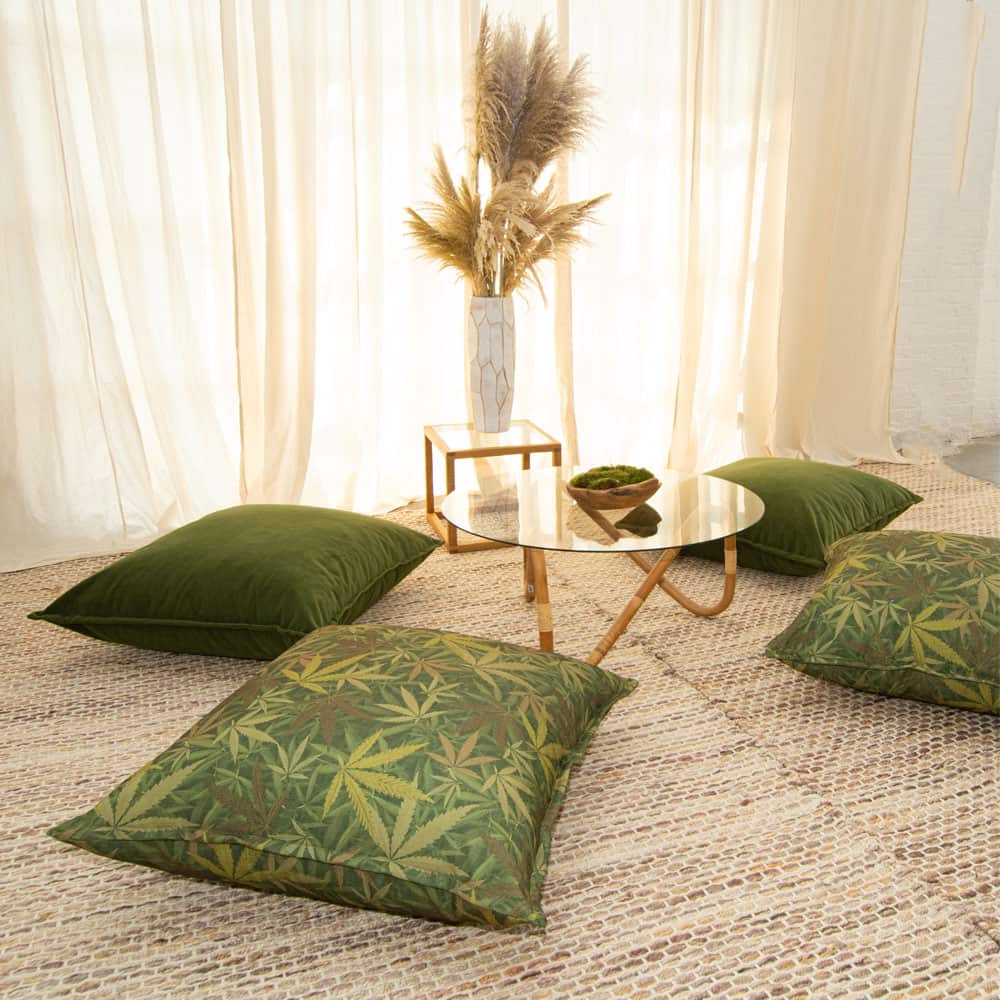 Additional image for forest velvet floor cushion